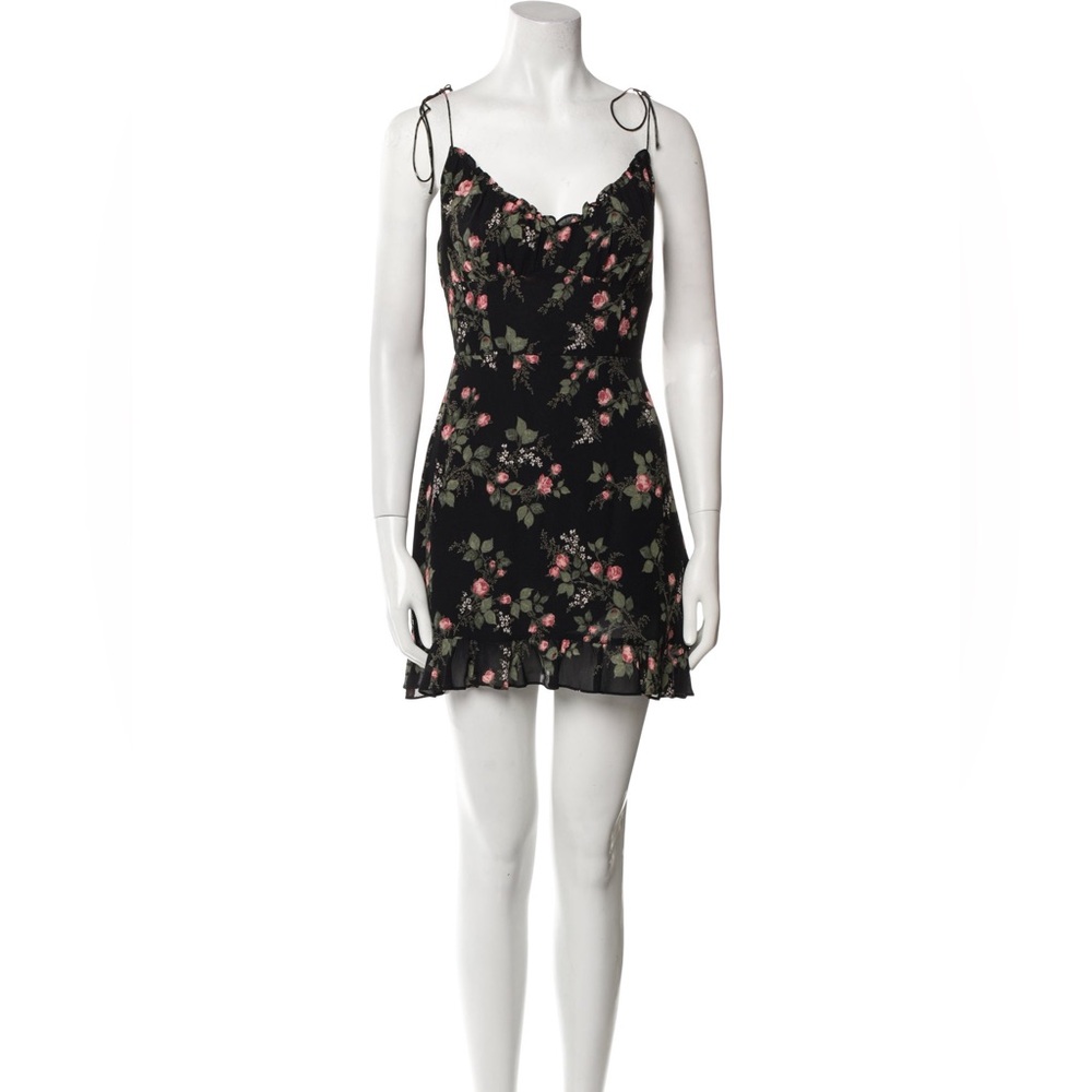 Reformation Black Esther Mini Dress